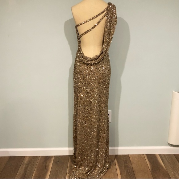 Mac Duggal Copper Sequin Formal Dress - Picture 6 of 12